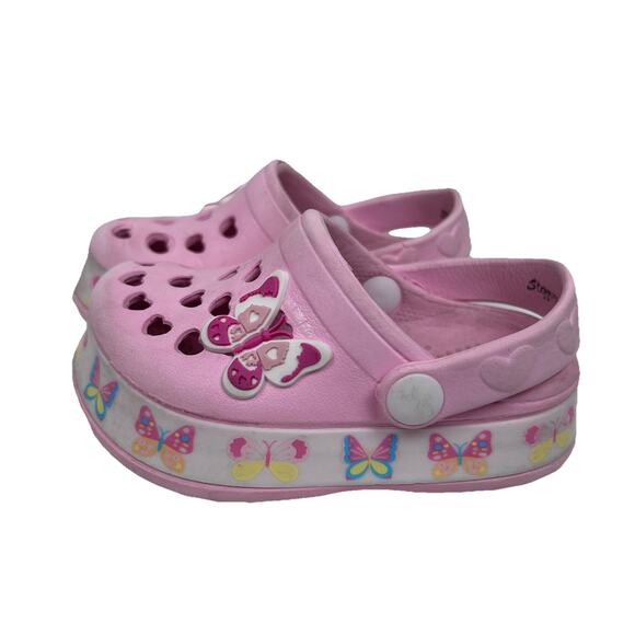 Stepping Stones Butterflies and hearts child sz 4 slip on with backstrap shoes - Picture 1 of 8